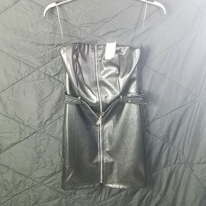Black leather dress